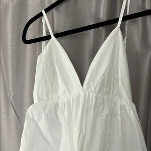 Elegant White Spaghetti Strap Dress